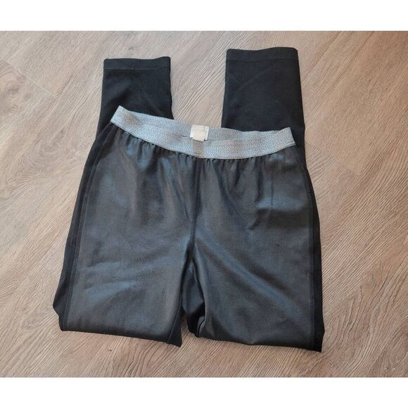 Chico's Pants - Chico's pleather front leggings. 0=small black Womens